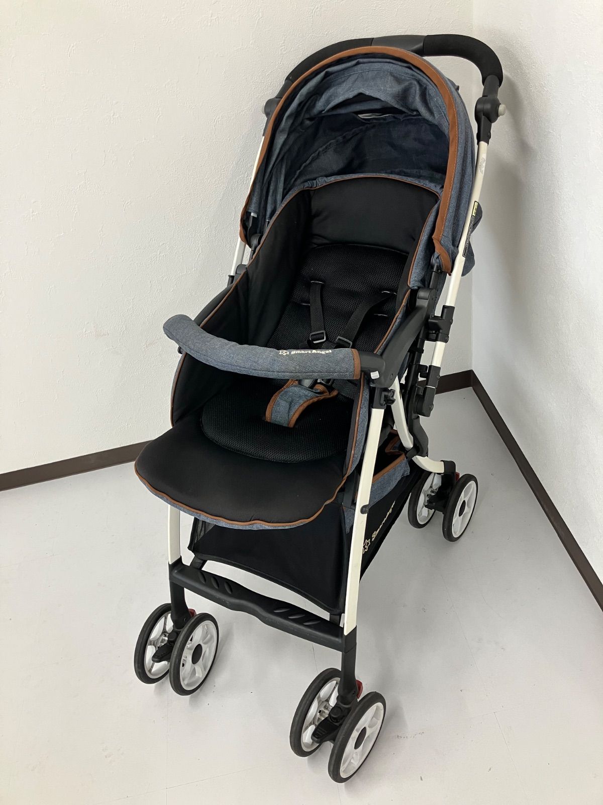 smartAngel デニム地ベビーカー SmartAngel ベビーカー デ・ヨーネ レジェ e OLIVE DENIM