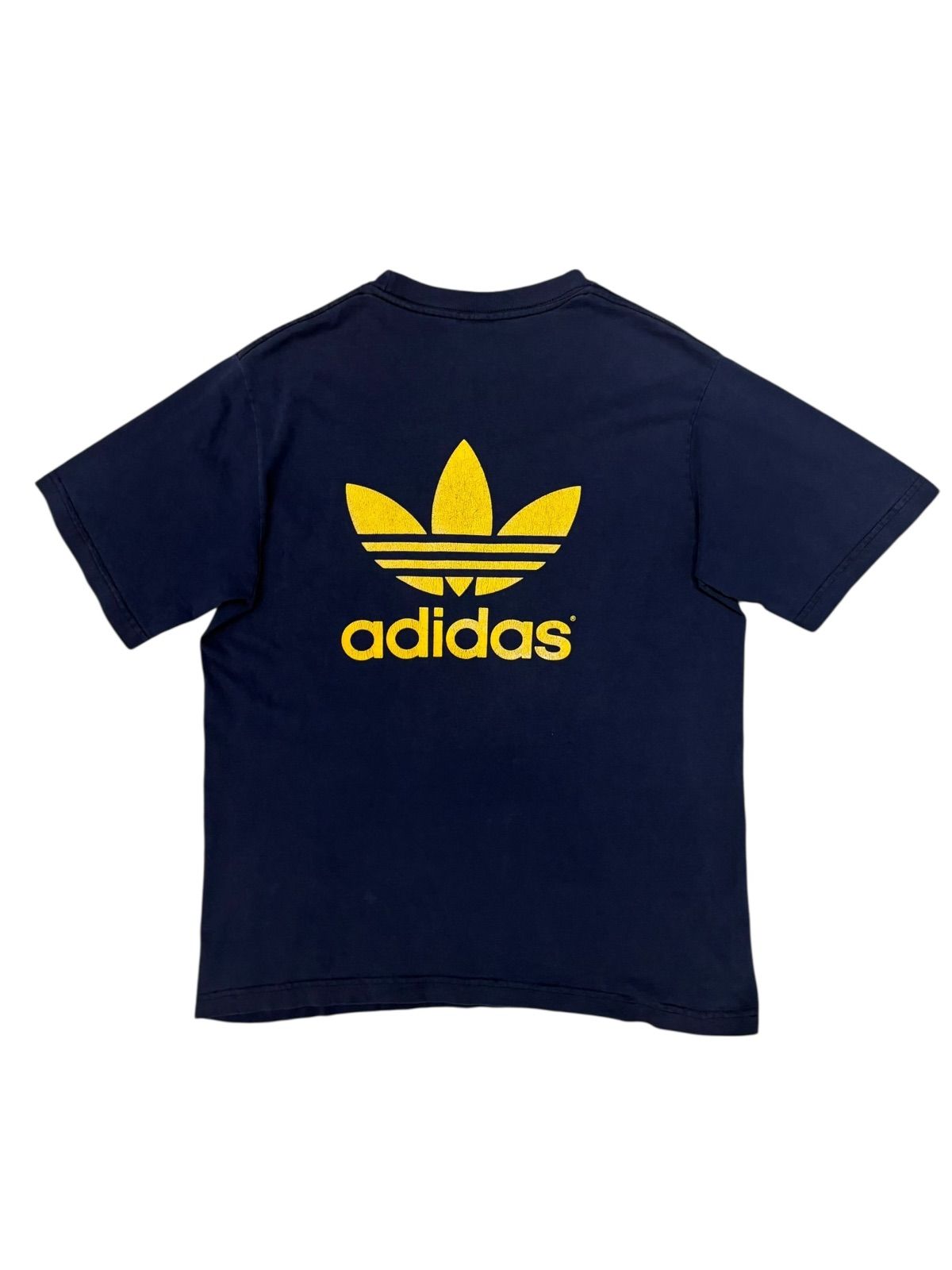 90s adidas アディダス トレフォイルロゴ プリンTシャツ 半袖