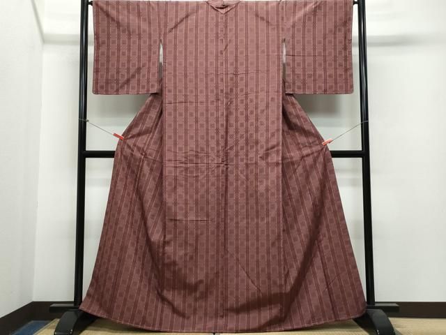 平和屋着物○上質な紬 花織 吉祥間道 正絹 逸品 未使用 CAAS8420vf  