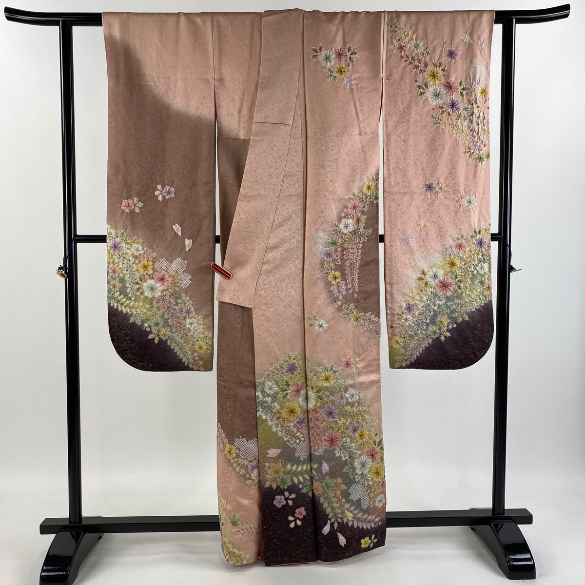 振袖 身丈162cm 裄丈64cm M 袷 徳永憲峯 落款 辻が花 桜 金通し