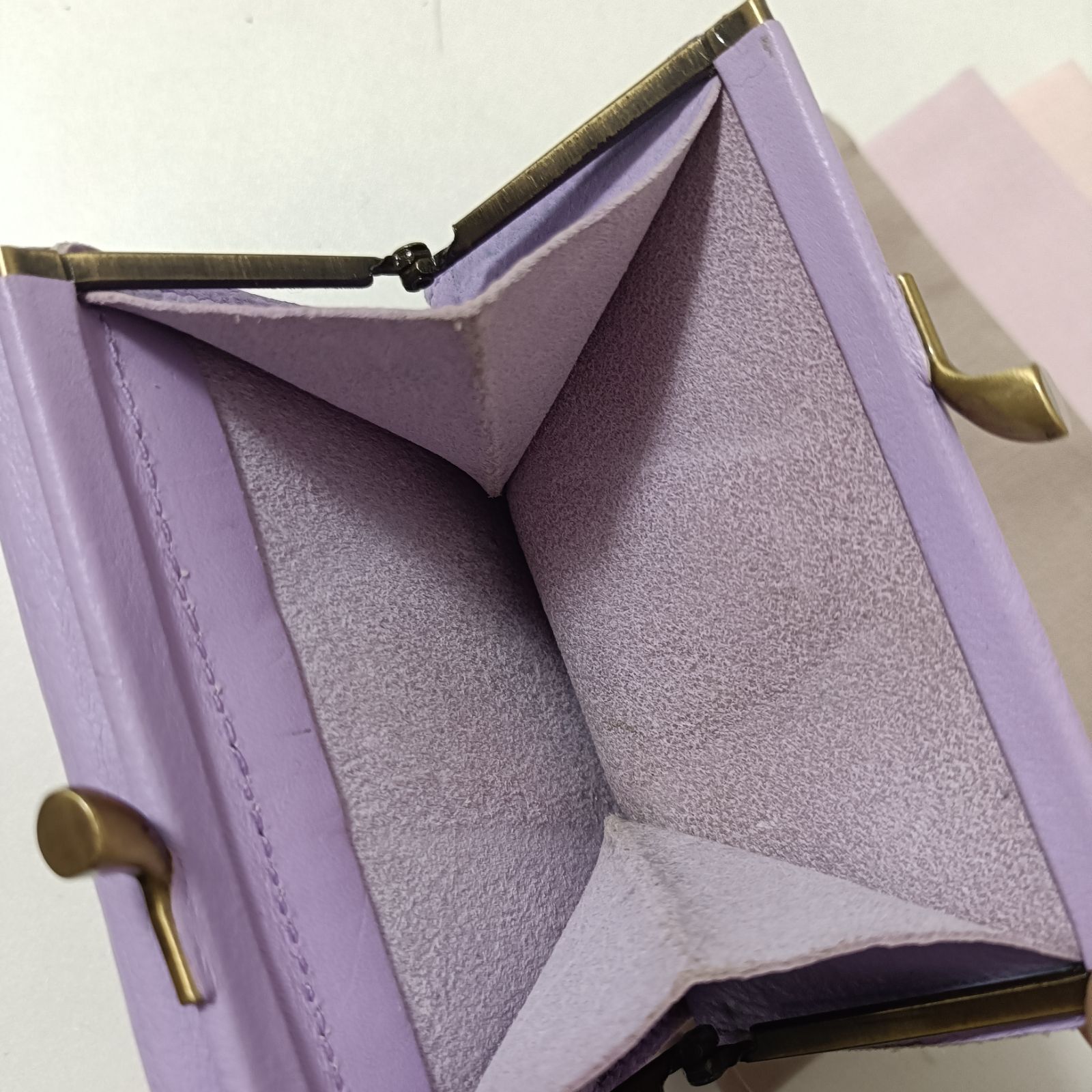 イルビゾンテ がま口 二つ折り財布 本革レザー ラベンダー イルビゾンテ がま口 二つ折り財布 本革レザー ラベンダー