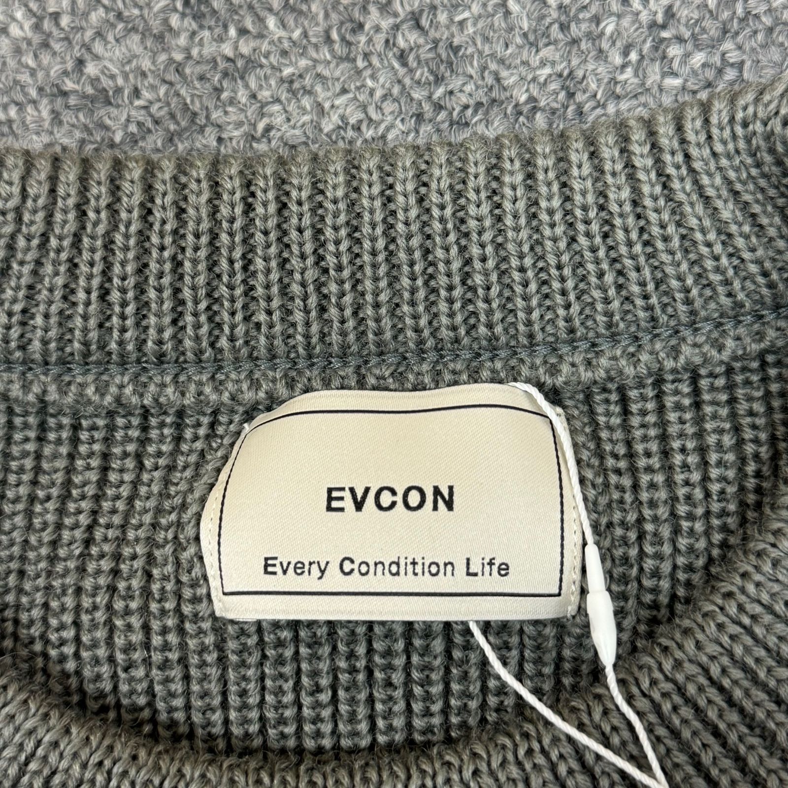 新品 定価28600円 EVCON WOOL LOW GAGE CREW NECK ウール クルーネック 