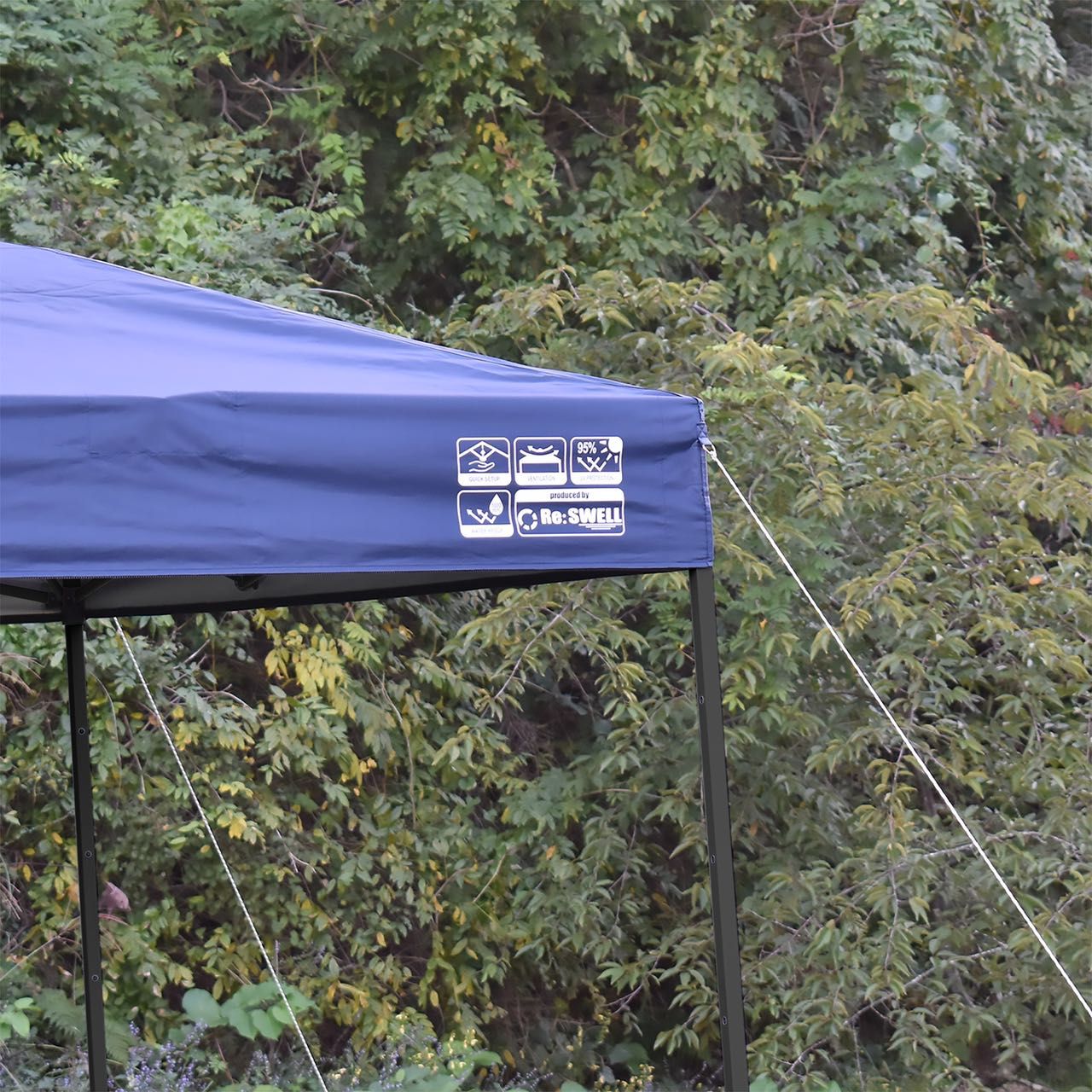 Re SWELL 組立て簡単 !! ワンアクション タープテント スチールフレーム 2.5ｍ ベンチレーション 高耐水加工 UVカット コーティング 紫外線カット 遮熱 ネイビー