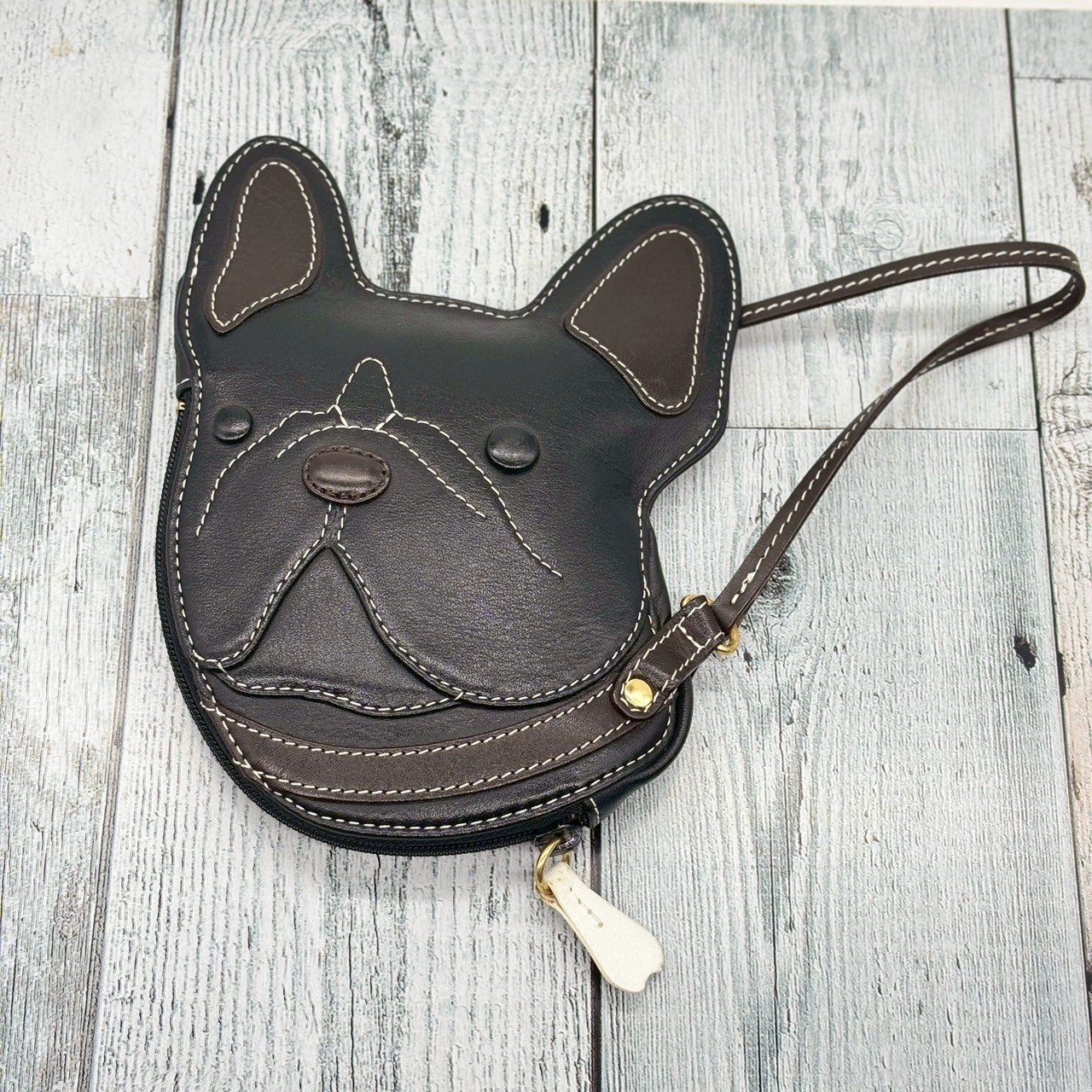 ブルドッグに癒されて Kitamura キタムラ フレンチブルドッグ ポーチ A4サイズ エコバッグ ブラック