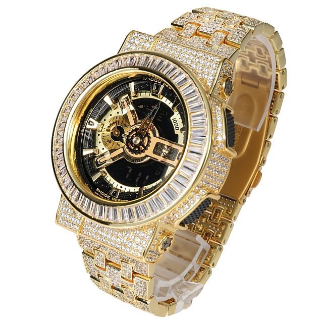 カスタム G-SHOCK GA110gb バゲッドカットベゼル フル
