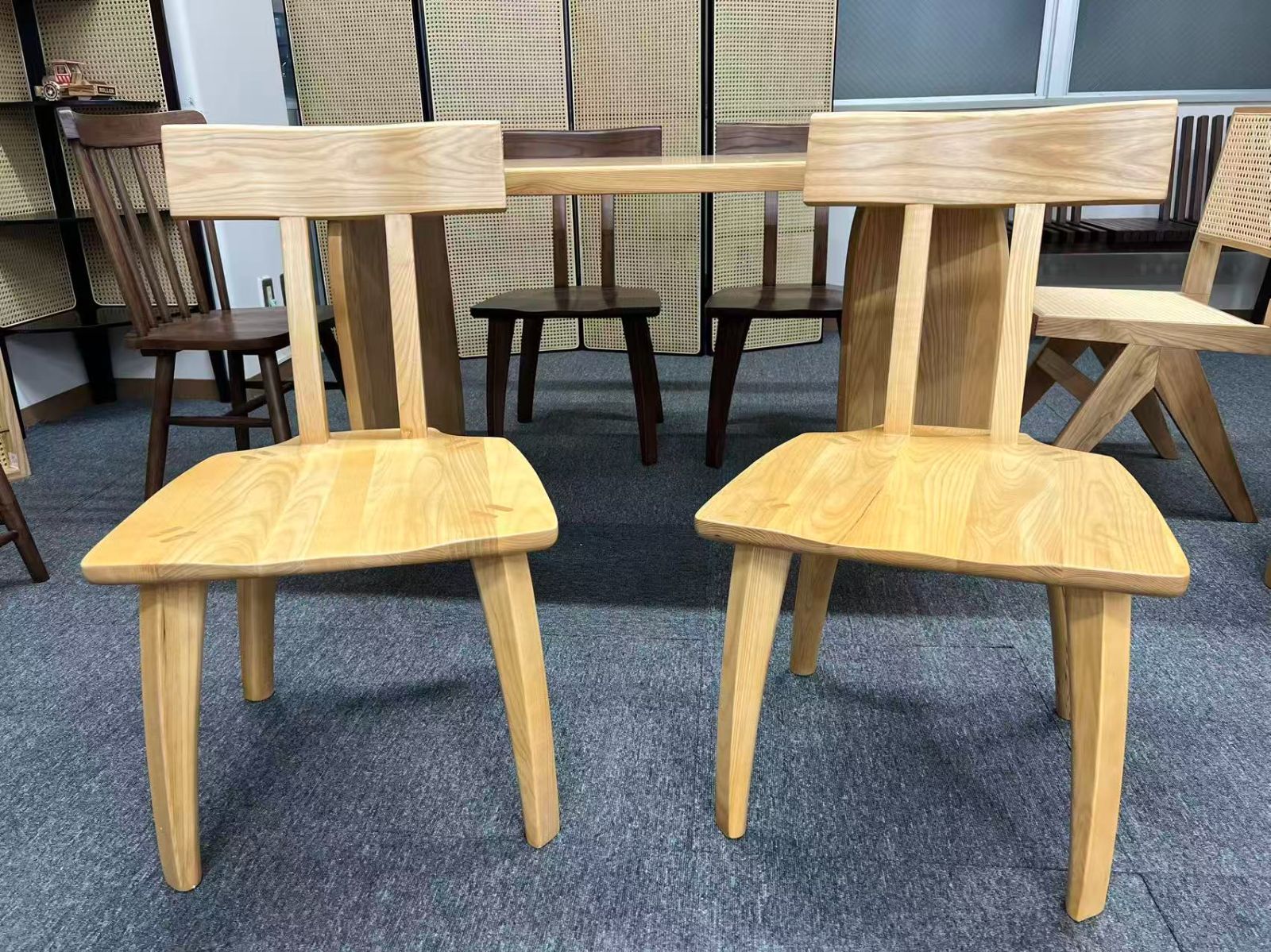 展示品 カリモク ff 「C91」ハイバックダイニングチェア 2脚セット