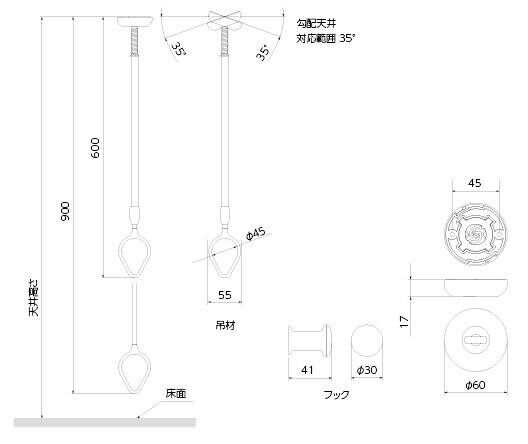 DRY WAVE ドライ ウェーブ 吊り下げ型室内物干し 2本組 シルバー TJW6090 WWW_SKLAD-KIRPICHA_RU