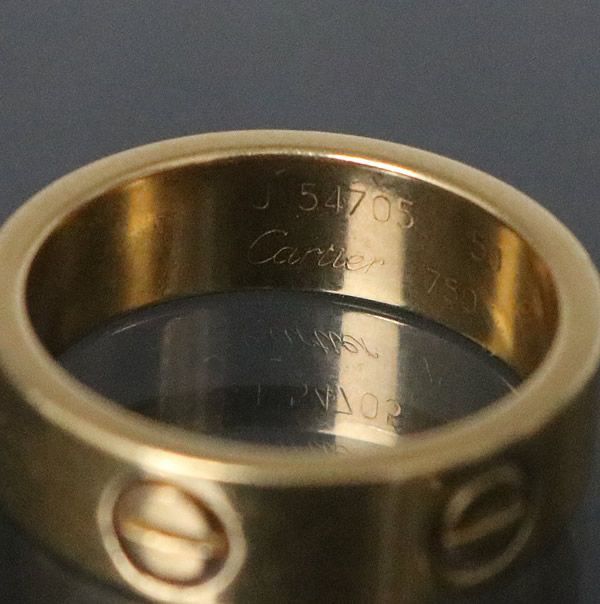 銀座店 カルティエ ラブリング 指輪 750YG イエローゴールド size50 ...