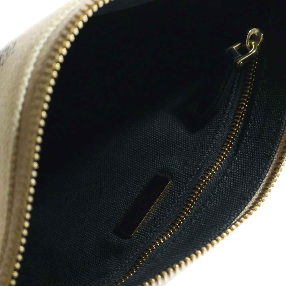 PRADA プラダ カナパ ロゴ ポーチ 小物入れ セカンドバッグ ゴールド金具 アイボリー キャンバス×レザー 1NH018 DECORATOM_COM_BR