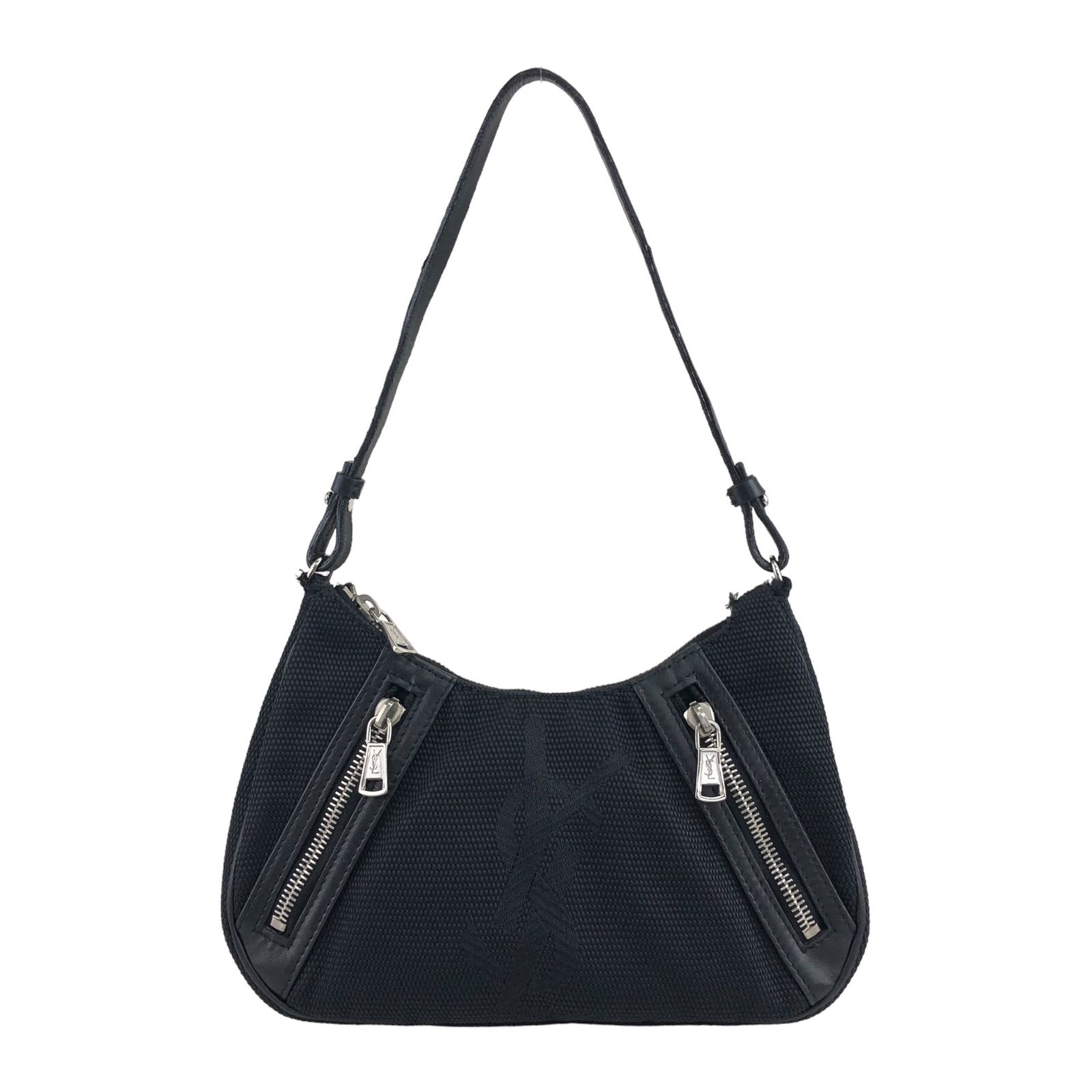 Yves Saint Laurent イヴ サンローラン ショルダーバッグ ブラック YSL ナイロン ホーボーバッグ j3zm2i