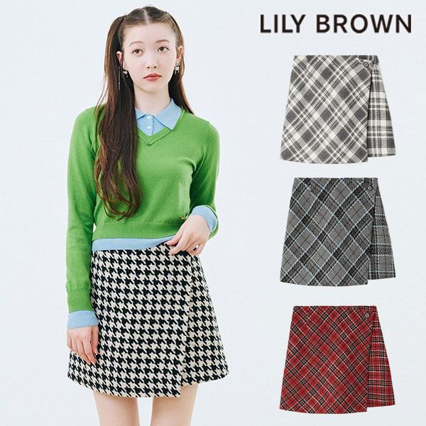 【新作10%OFF】【即納】リリー ブラウン LILY BROWN ボトムス 25秋冬 ロービングチェックスカショーパン ミニ丈 lwfp254093