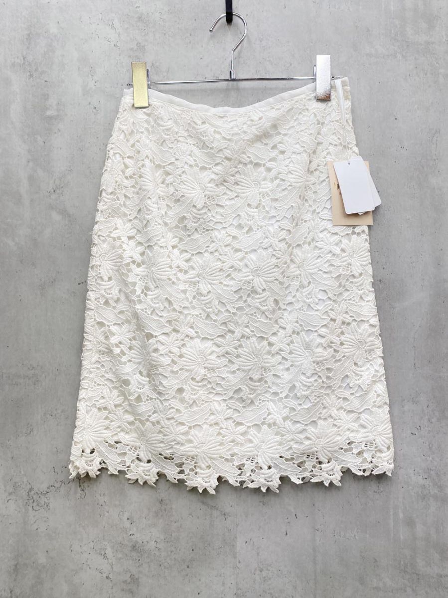 Apuweiser-riche アプワイザーリッシェ 26337820 レース Aライン 台形 スカート size1|白 ◆◎レディース