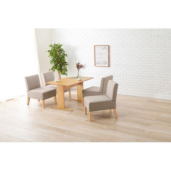 ダイニング5点セット テーブル×1 チェア×4 約幅110cm 4人掛け ナチュラル×ベージュ 組立品 代引不可