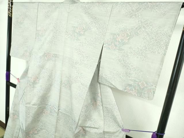 平和屋着物■極上　本場大島紬　白大島　単衣　総絣　道長花文　逸品　未使用　DZAA7917kh5 平和屋着物□極上 本場大島紬 白大島 単衣 総絣 道長花文 逸品 未使用