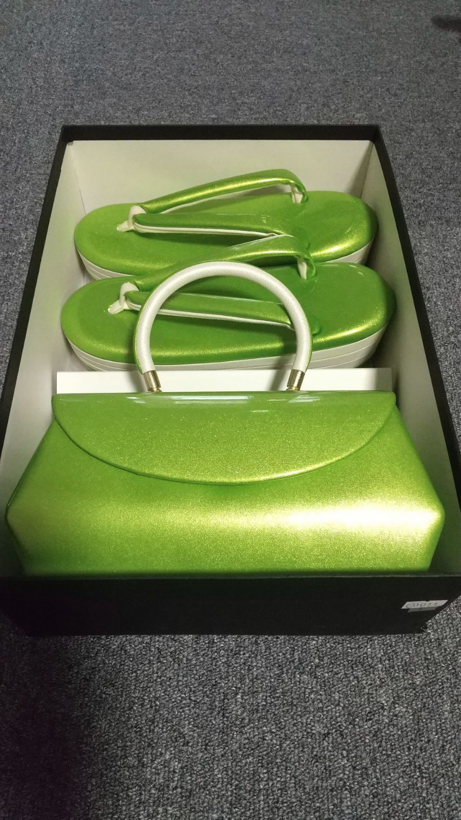 厚底 草履バックセット② 黄緑