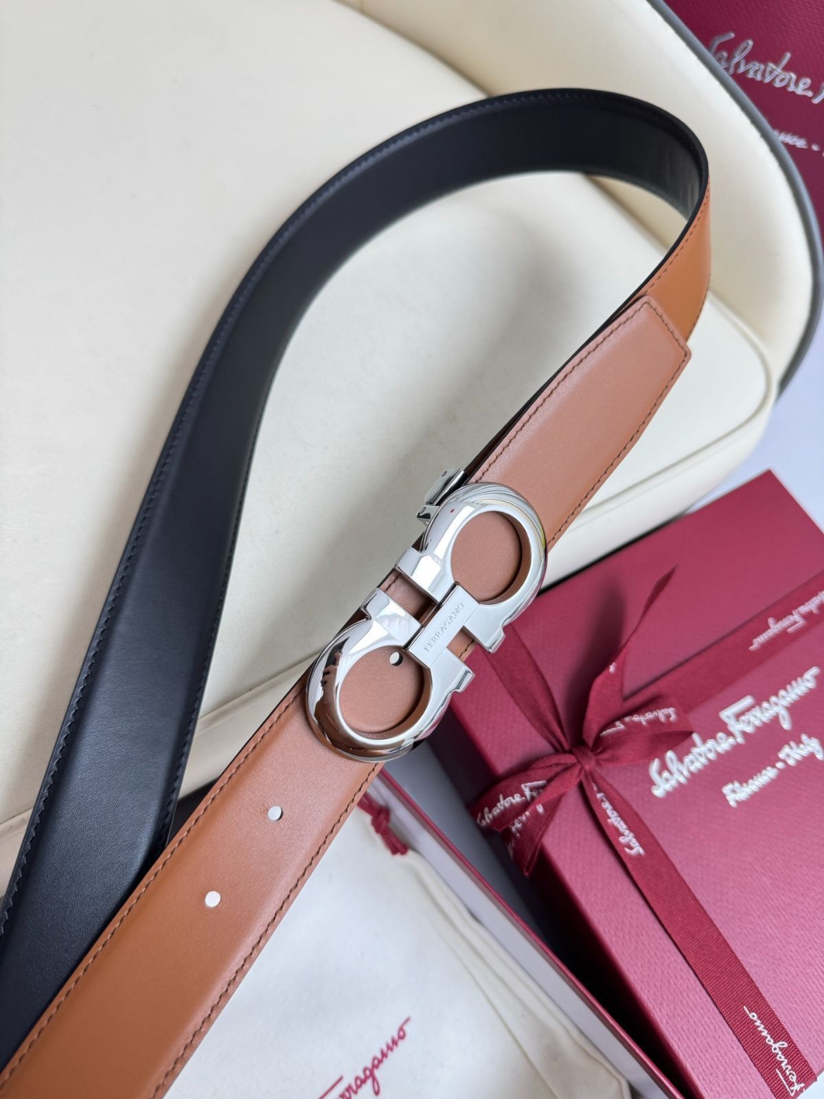 今日特価】Ferragamo ダブル面使用 本革ベルト-2 - メルカリ