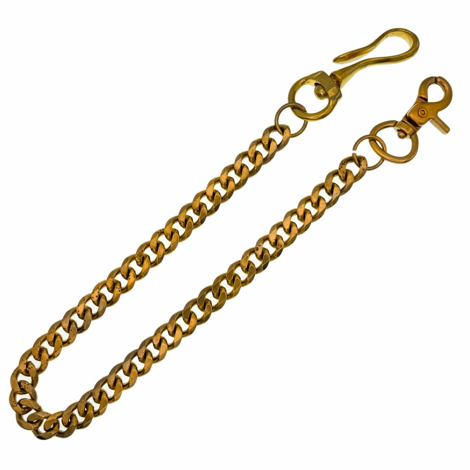 ショートタイプ 真鍮無垢 鋳物 ブラス ナスカン 釣り針フック ウォレットチェーン 真鍮 ツリバリフック ナスカン アメカジ バイカー ; USWC-002S