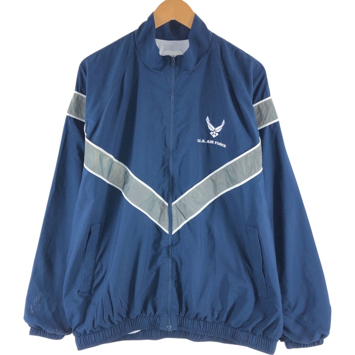 古着 米軍実品 U.S.AIR FORCE PTU トレーニングジャケット ウインドブレーカー USA製 LARGE REGULAR メンズL相当/eaa514895
