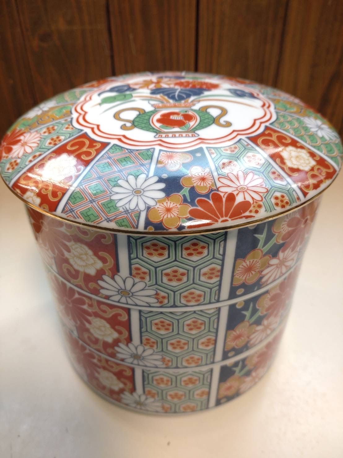 蓋付き 三段丸重 有田焼 田扇作 古伊万里焼 - メルカリ