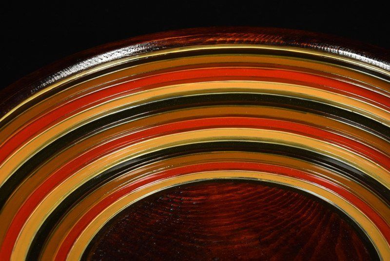 摺漆独楽塗 独楽盆