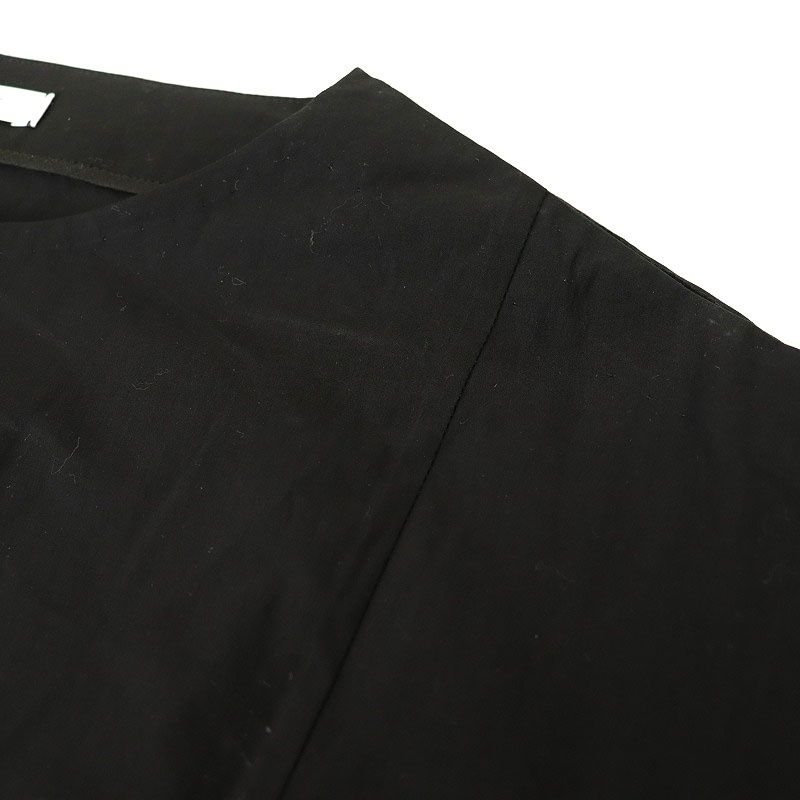 ブラミンク BLAMINK コットンペプラムフレアブラウス 長袖 36 黒  