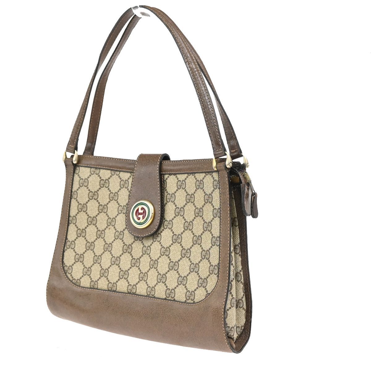 GUCCI グッチ GG ショルダーバッグ PVC レザー ブラウン