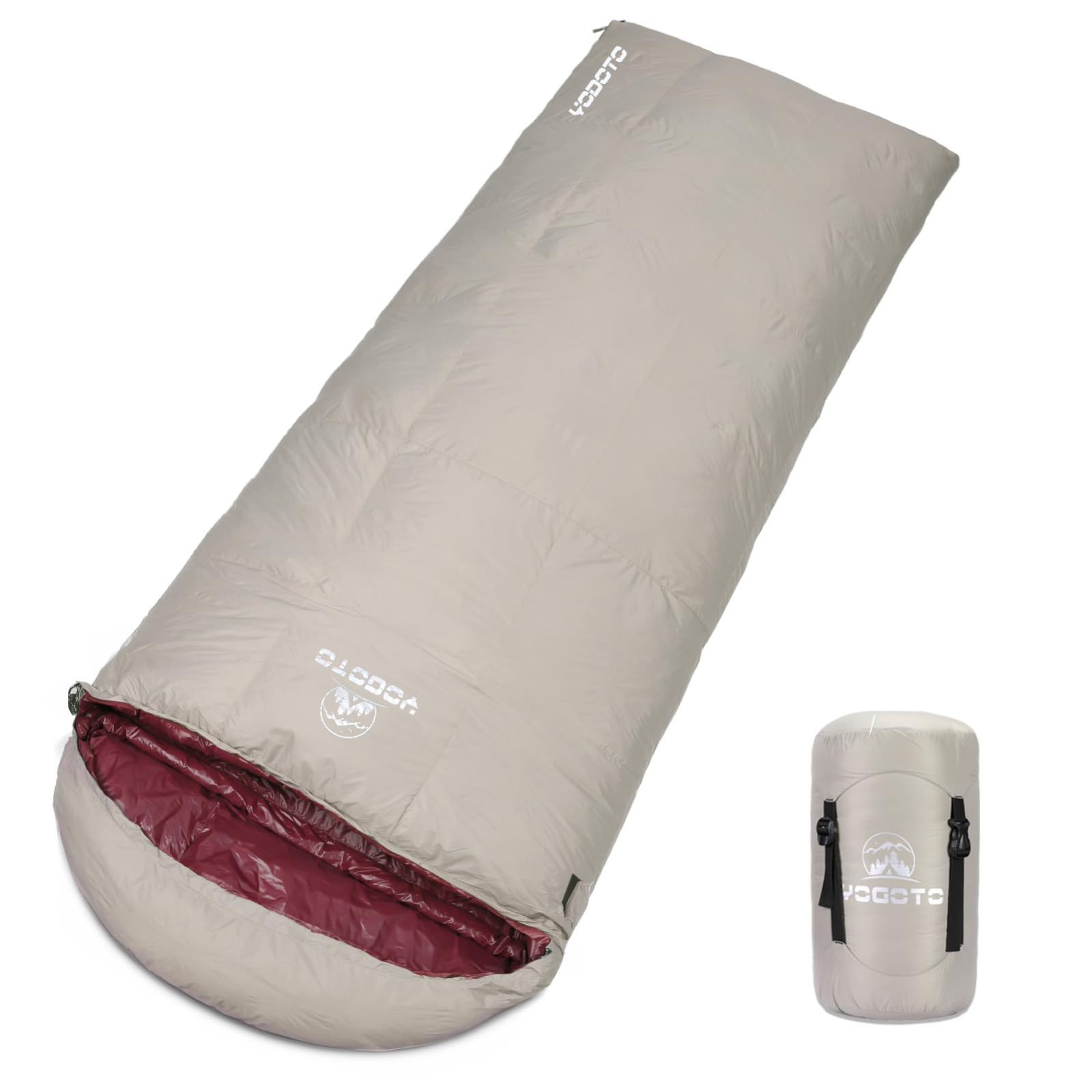 Color カーキ色 右ジッパー _Size 1.7kg YOGOTO 冬用 寝袋 ダウン グラフェンコットン シュラフ 封筒型 1.7kg 2.2kg コンパクト 400T撥水加工 2人用に連結 スリーピングバック キャンプ用 車中泊 登山 防災 避難用