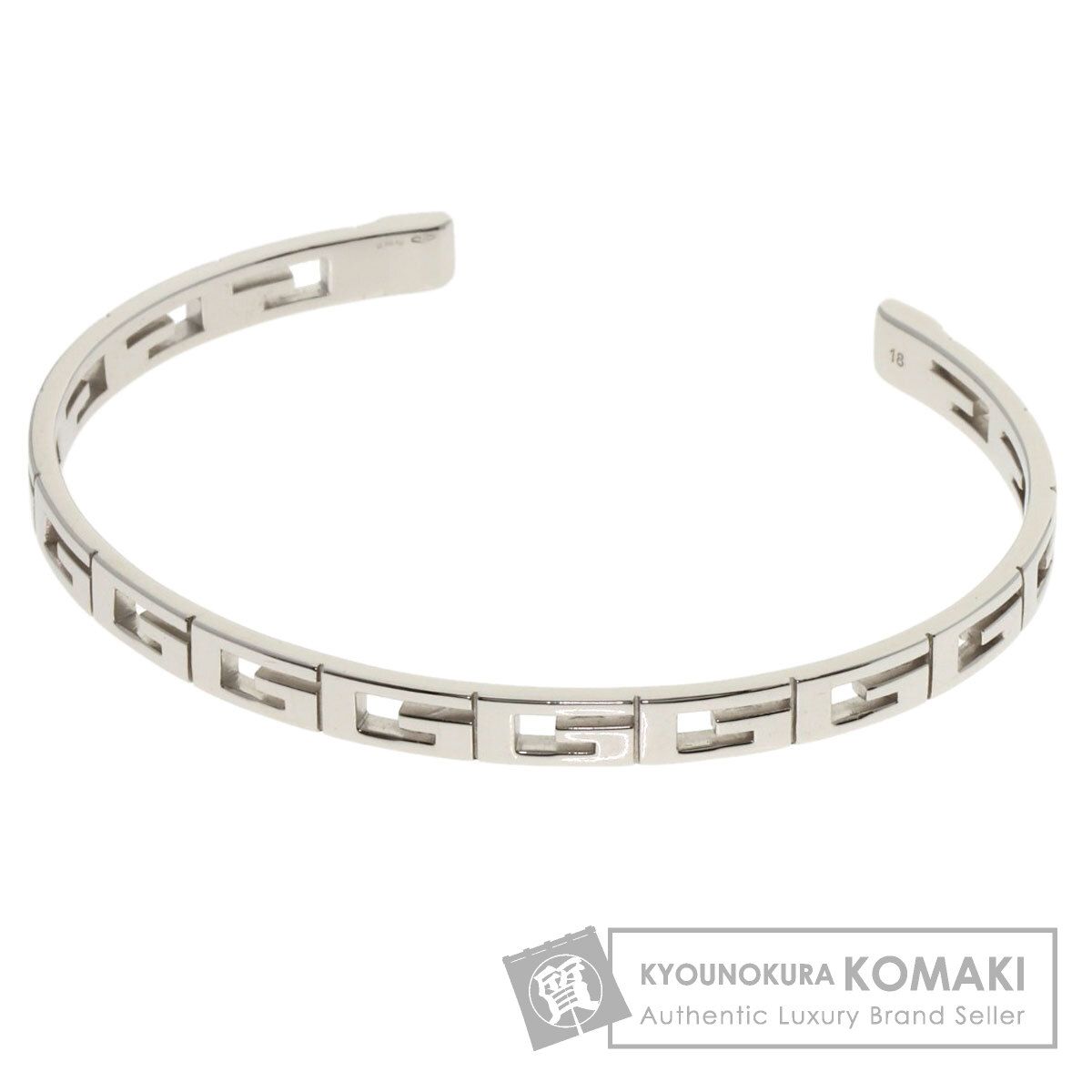GUCCI グッチ Gロゴ バングル 18 ブレスレット K18WG レディース