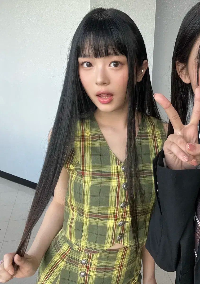 MISCHIEF ミスチーフ チェック ベスト スカート セットアップ ハニ ジョイ 着用