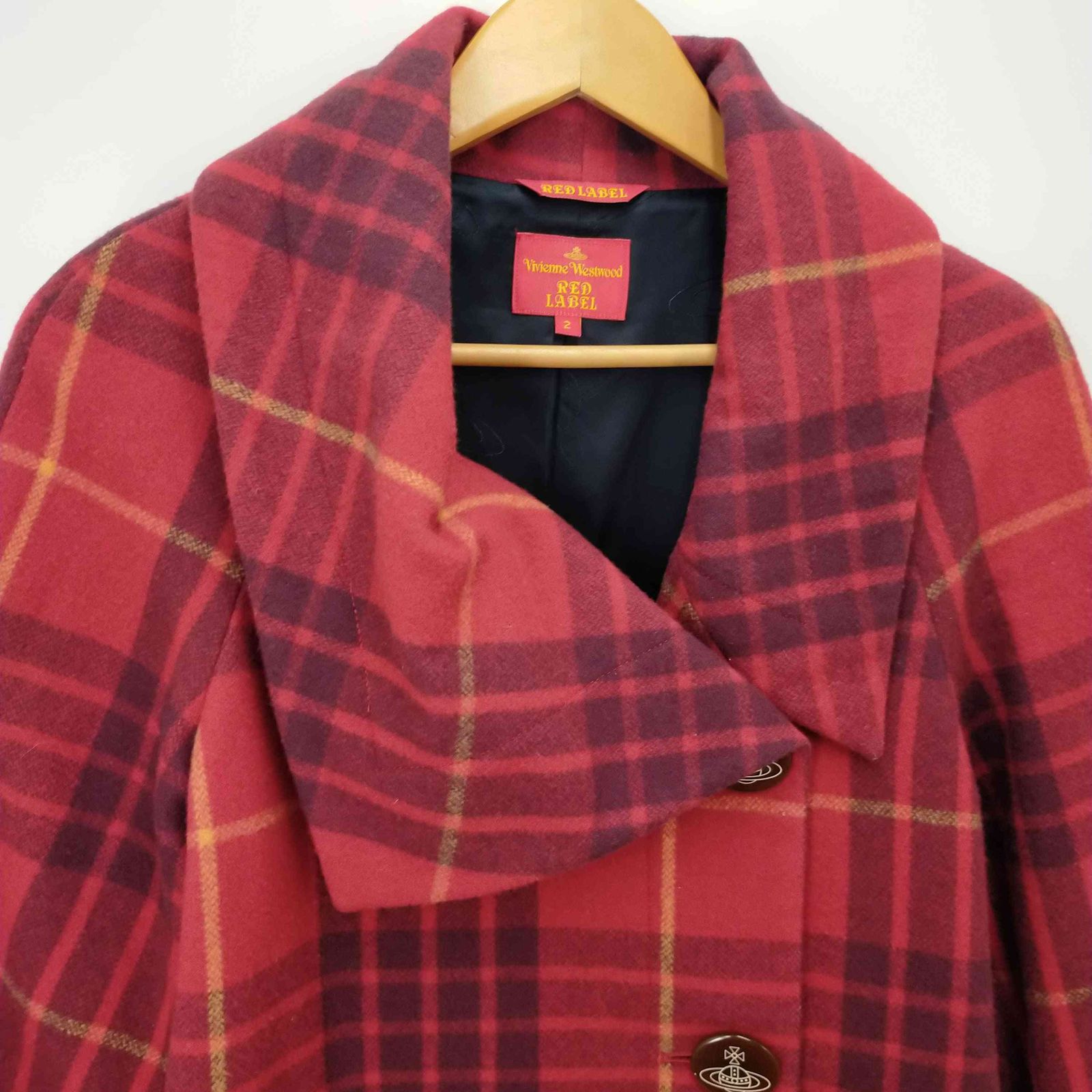 【美品】【Vivienne Westwood】チェック柄Pコート Vivienne Westwood man(ヴィヴィアンウエストウッドマン