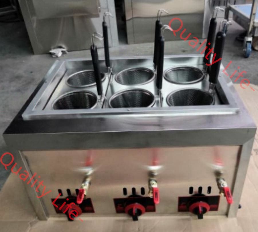 ガス 茹で麺機 ゆで麺器 6デボゆで麺機 卓上型 テボ6点付き LPガス式 厨房 業務 飲食 店舗