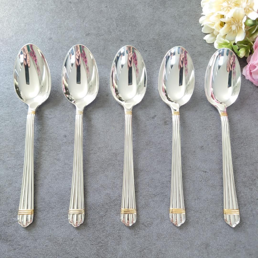 クリストフル アリアゴールドリング コーヒースプーン 5点