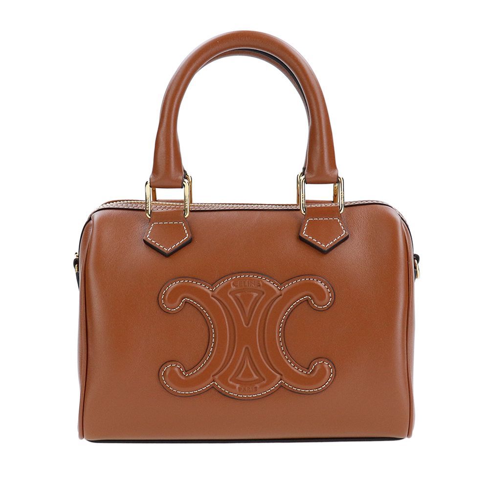 美品　CELINE ボストンバッグ ブラウン CELINE 未使用 セリーヌ トリオンフ スモール ボストン ミニ