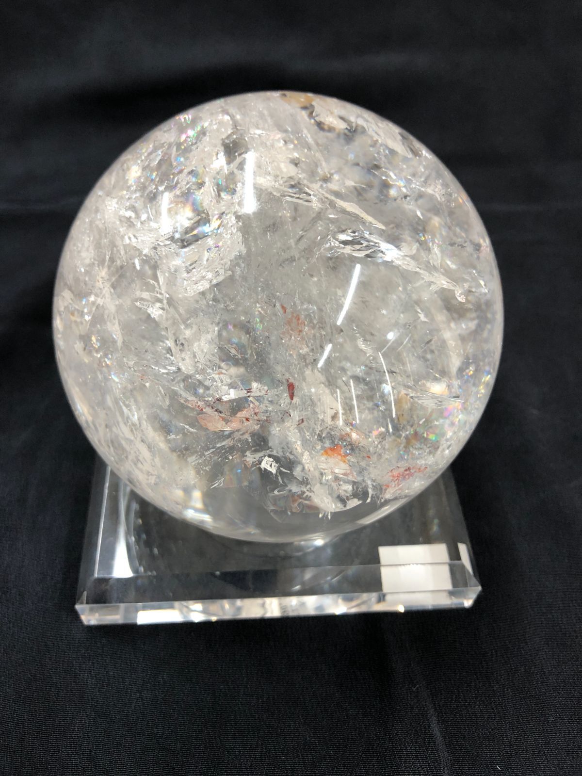 天然レインボー水晶丸玉