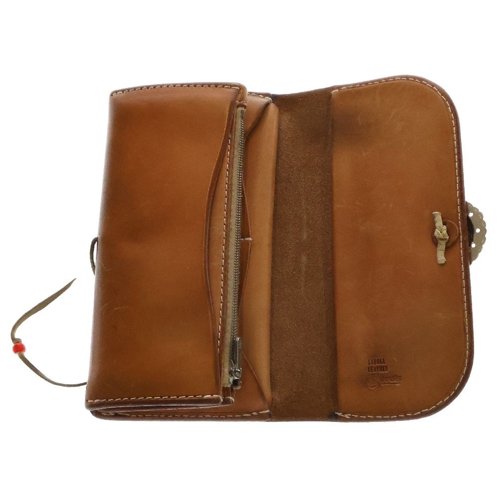 goro's (ゴローズ) K18フラワーコンチョ付き 2つ折りレザー長財布 こげ