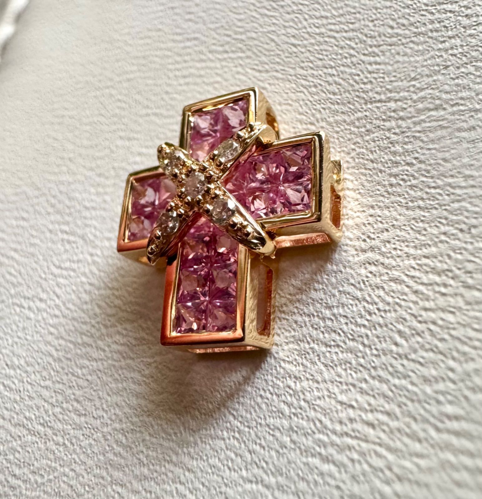 笠原真寿美ジュエリー ネックレス K18WG ルビー0.50ct ダイヤモンド