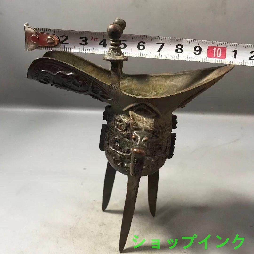 青銅器 青銅酒爵杯 帝王杯 酒樽 装飾品 現代工芸品 美術品 置物