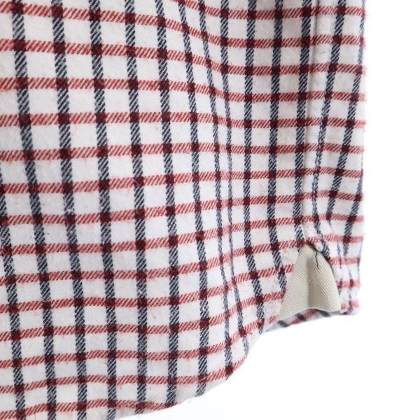 フレッドペリー 格子柄 長袖 シャツ S 赤×白×黒 FRED PERRY ロゴ刺繍 メンズ 【R221010】 【中古】