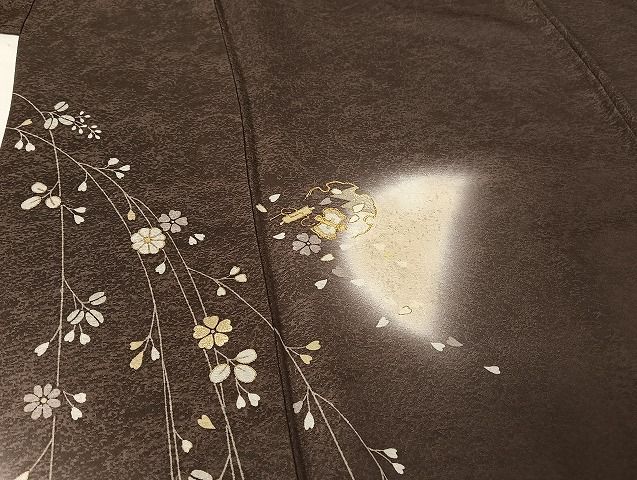 平和屋着物○訪問着 作家物 駒刺繍 雪輪花文 暈し染め 金糸 金彩 正絹