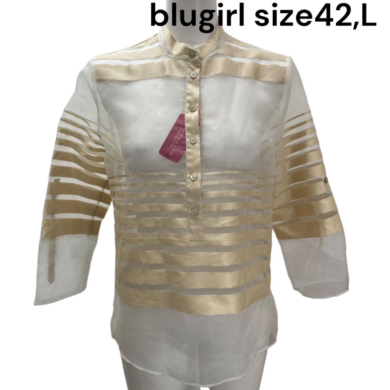 ブルーガール blugirl シアー ブラウス シャツ 42 L レディース S5Q288