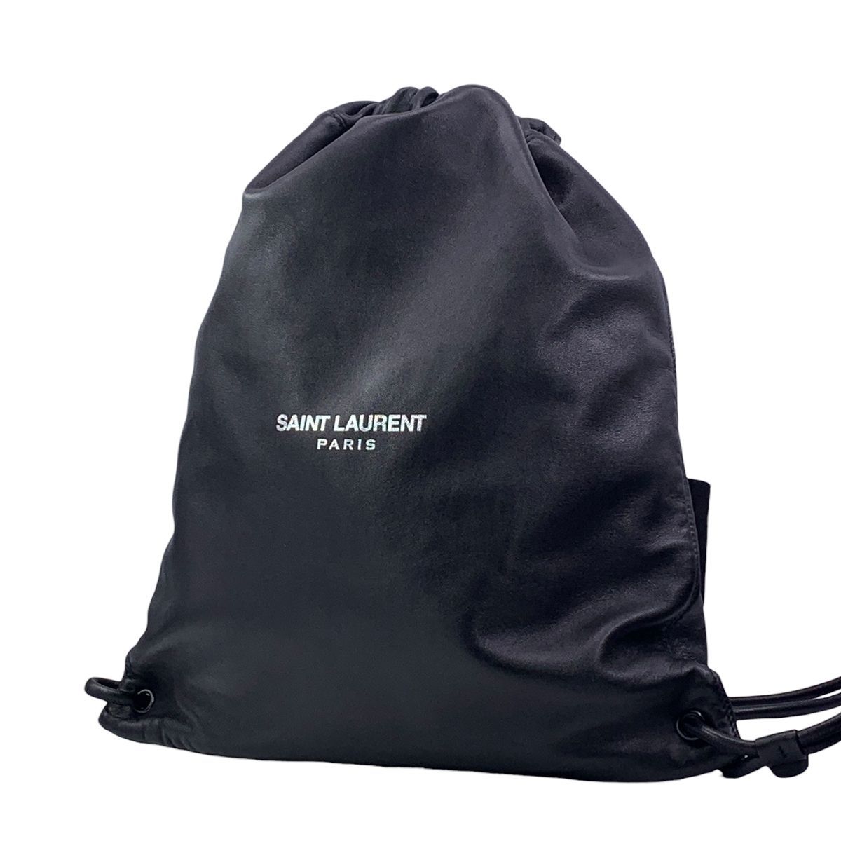 中古】Saint Laurent サンローラン バックパック・リュック 553919 テディ ナップサック ラムスキン ブラック ポーチ付  ドローストリング 22038442 MK - メルカリ