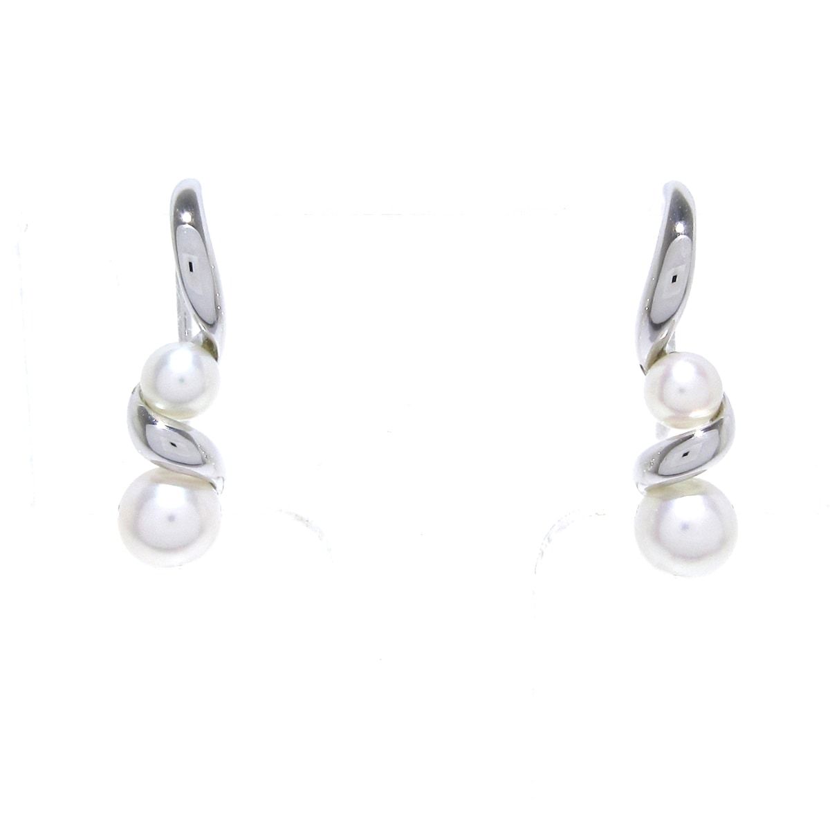 mikimoto ミキモト ピアス - K18WG×アイボリー
