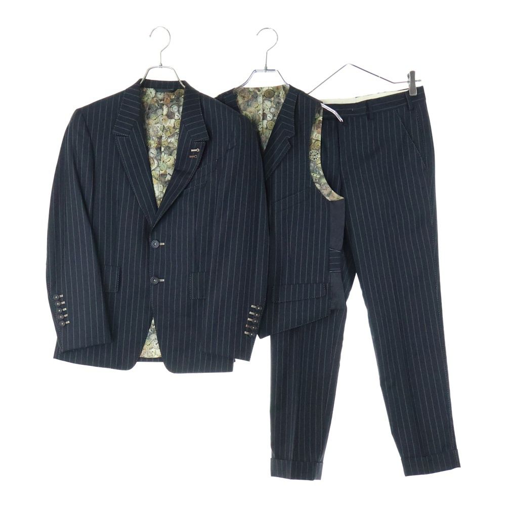 Paul Smith ポールスミス セットアップ ストライプ柄 テーラードジャケット ベスト スラックスパンツ スーツ 22919 ブラック