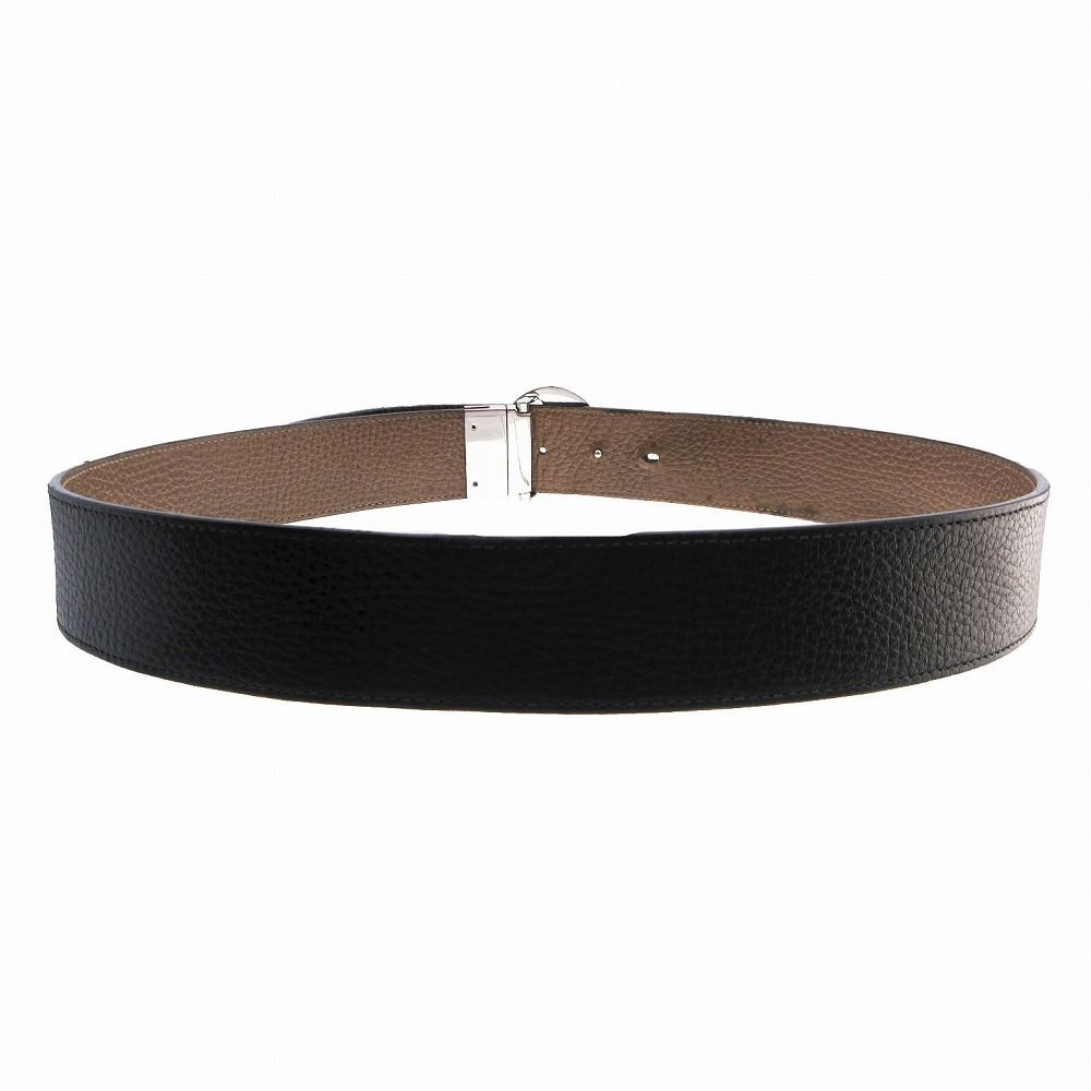 【美品】グッチ リバーシブル インターロッキングバックル ベルト付き 銀 黒茶 812273_AAEBR_1141_002_100_0000