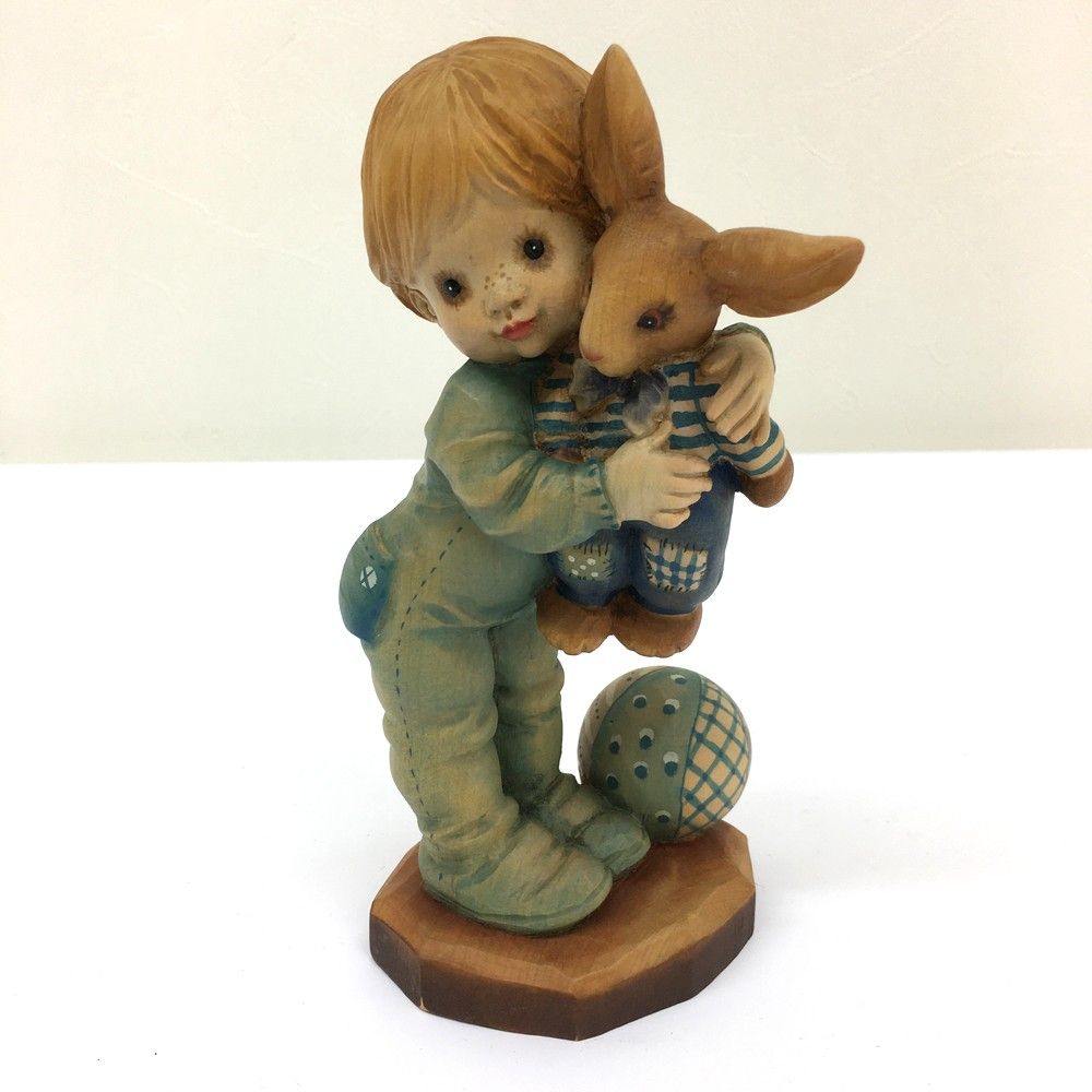 ANRI木彫り人形【Bunny Hug】アンリ人形