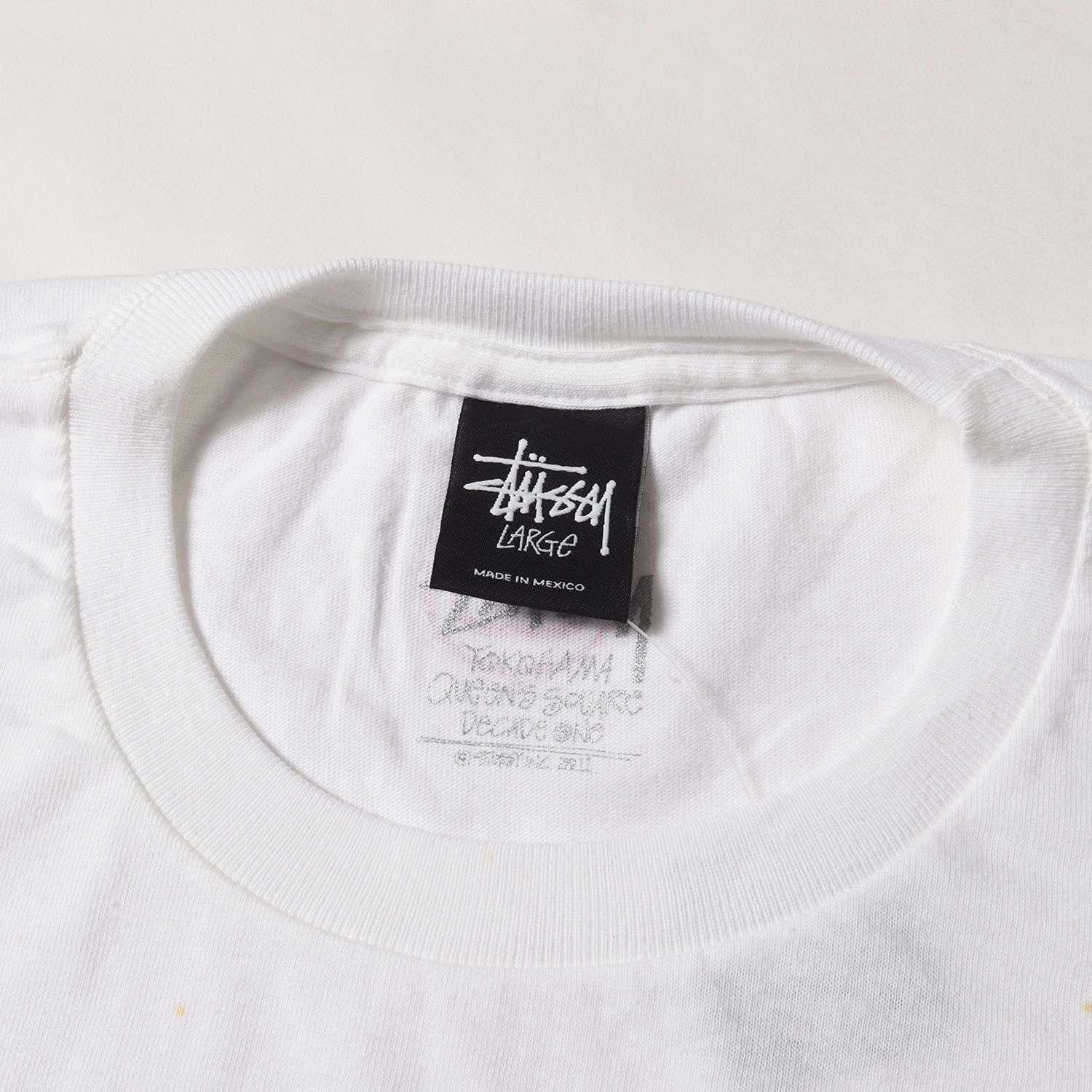 Stussy 半袖tシャツ　白　ホワイト　横浜　クイーンズスクエア　記念　M 新品】STUSSY ステューシー Tシャツ サイズ:L / クイーンズ