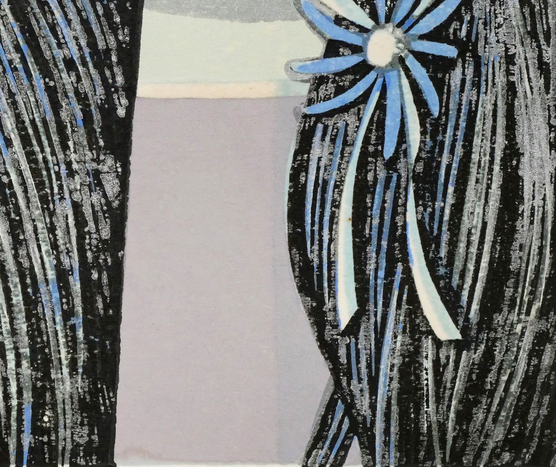 山中現 夜 2003年 木版画 限定45部 直筆サイン 版画作品 額付 真作