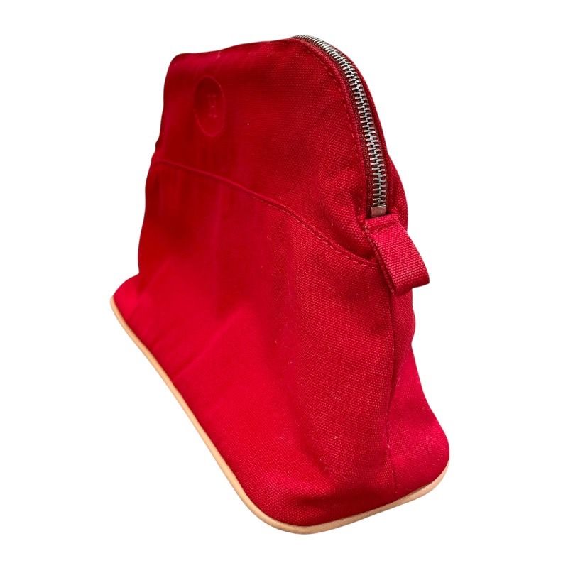 美品 HERMES ボリードポーチ25 シルバー金具 コスメポーチ レッド エルメス HERMES ボリードポーチ25 レッド×シルバー金具 トワル