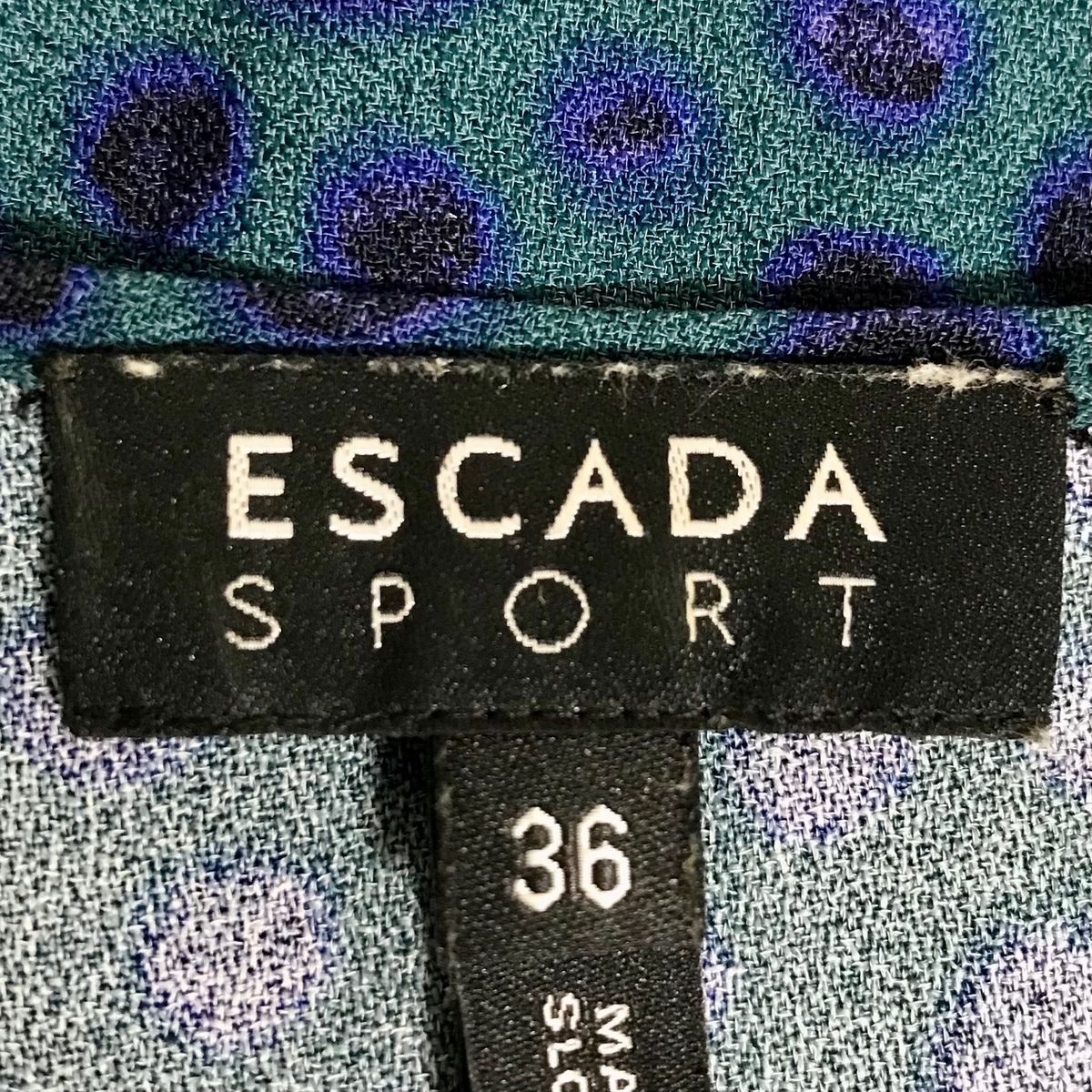 ESCADA SPORT(エスカーダスポート) ワンピース サイズ36 S レディース - ブルーグリーン×ブルー×黒 半袖/ロング - メルカリ