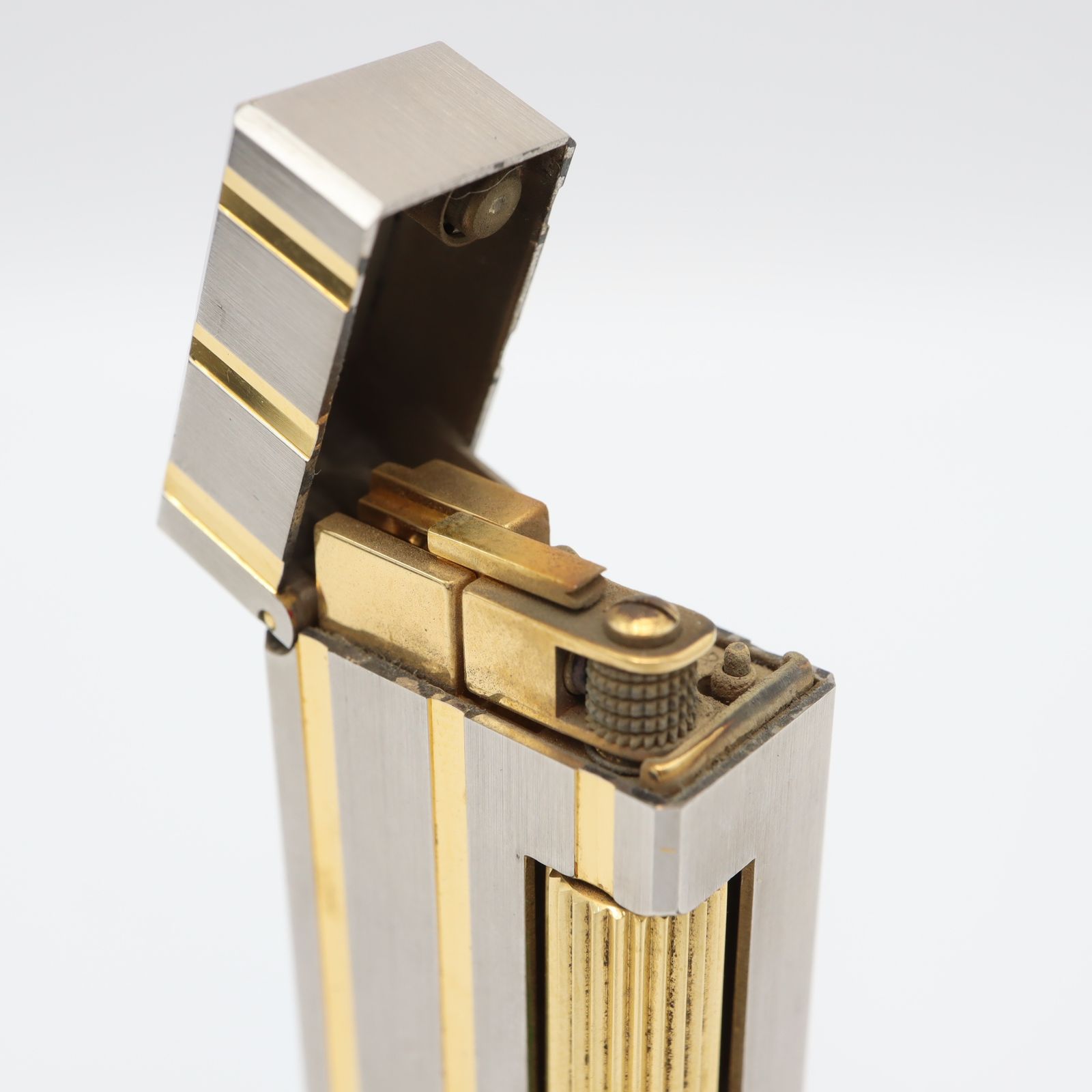 着火未確認 dunhill ダンヒル ライター ローラー式 シルバー×ゴールド